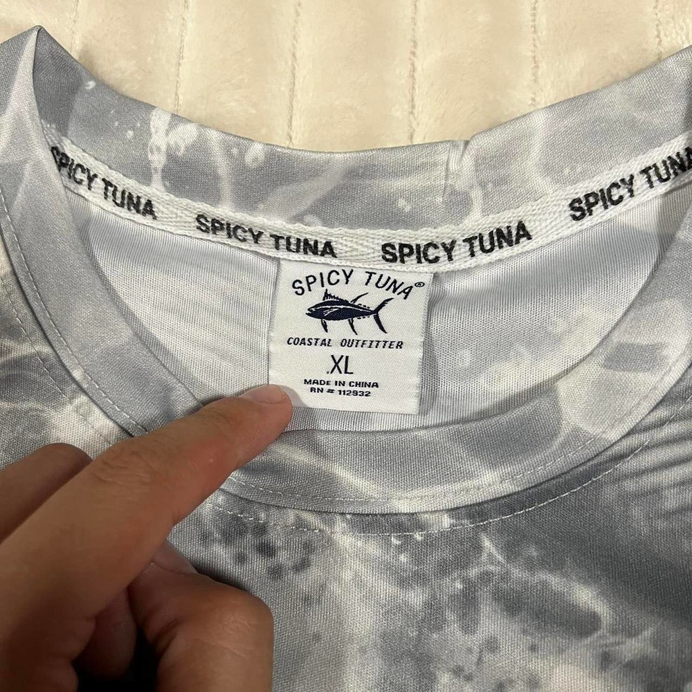 Spicy Tuna Coastal Long Sleeve Mahi-Mahi/Dolphin Black White Fishing Shirt XL - Picture 5 of 7